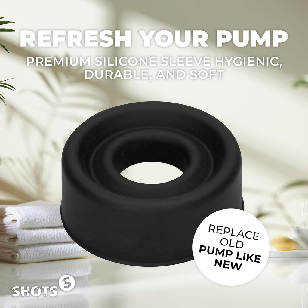 Shots Silicone Pump Sleeve (Large, Black) – Comfort & Airtight Seal 🖤