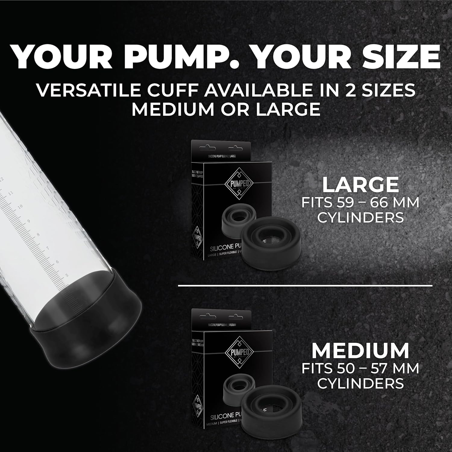 Shots Silicone Pump Sleeve (Large, Black) – Comfort & Airtight Seal 🖤