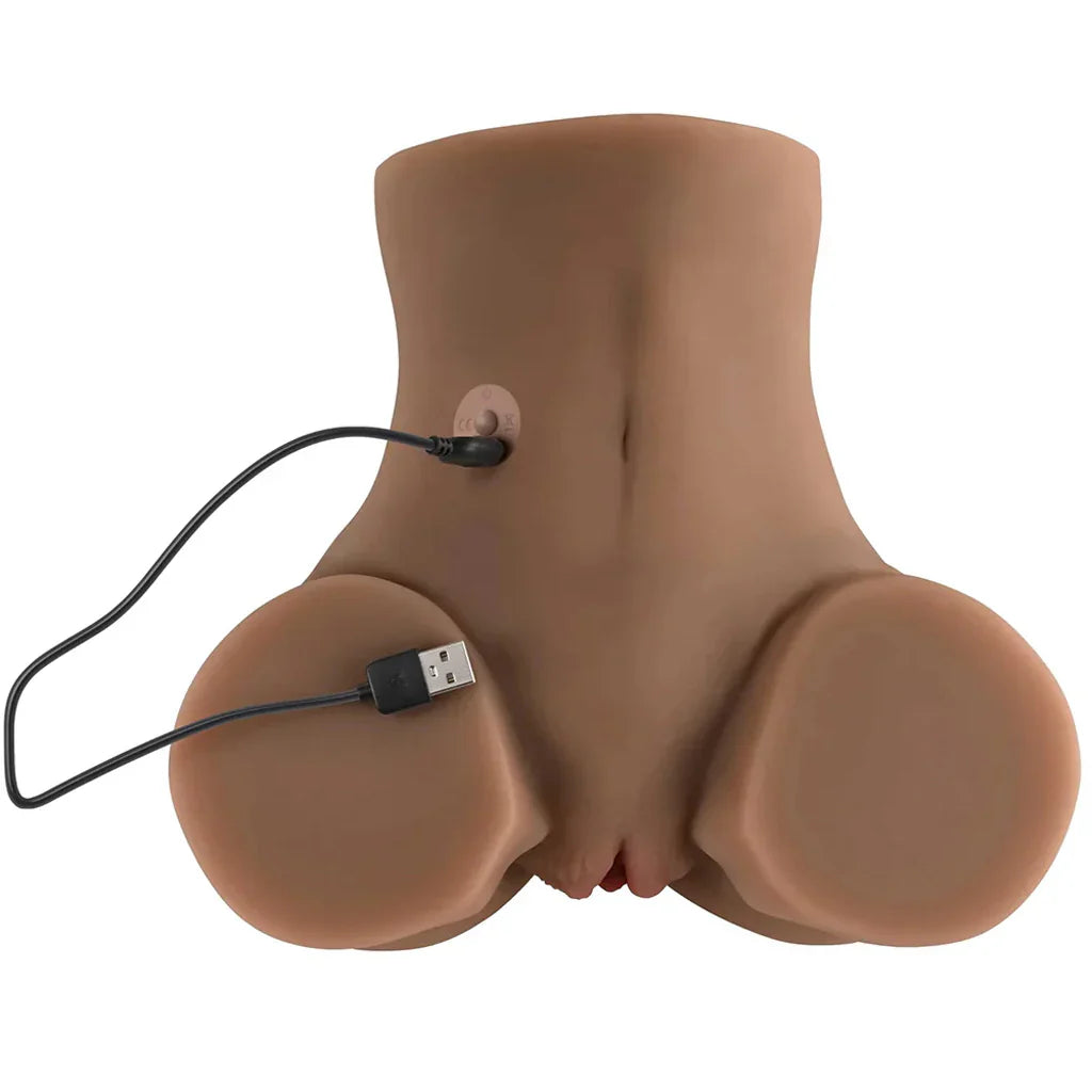 Rear Beauty Sucking & Vibrating Masturbator in Dark