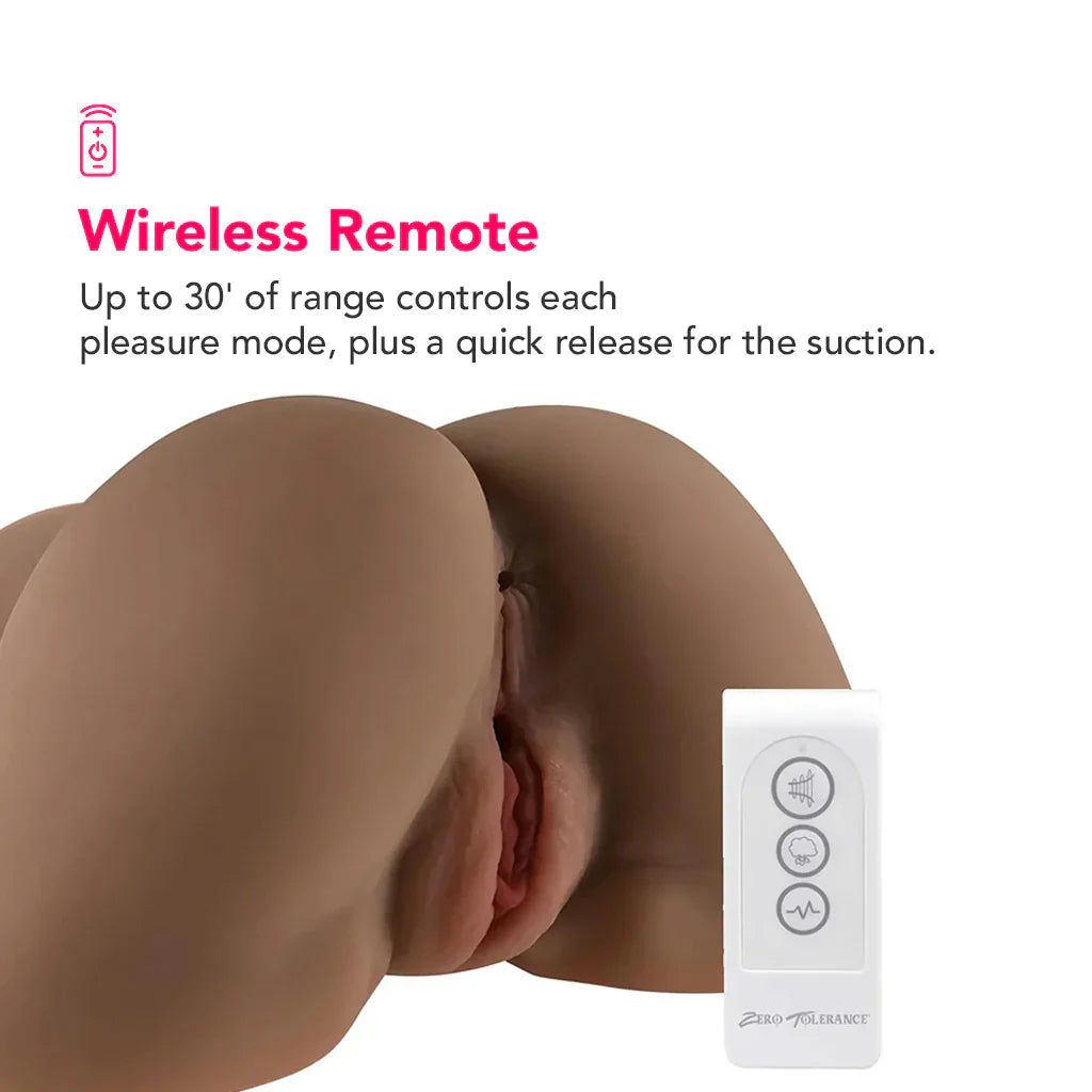 Rear Beauty Sucking & Vibrating Masturbator in Dark