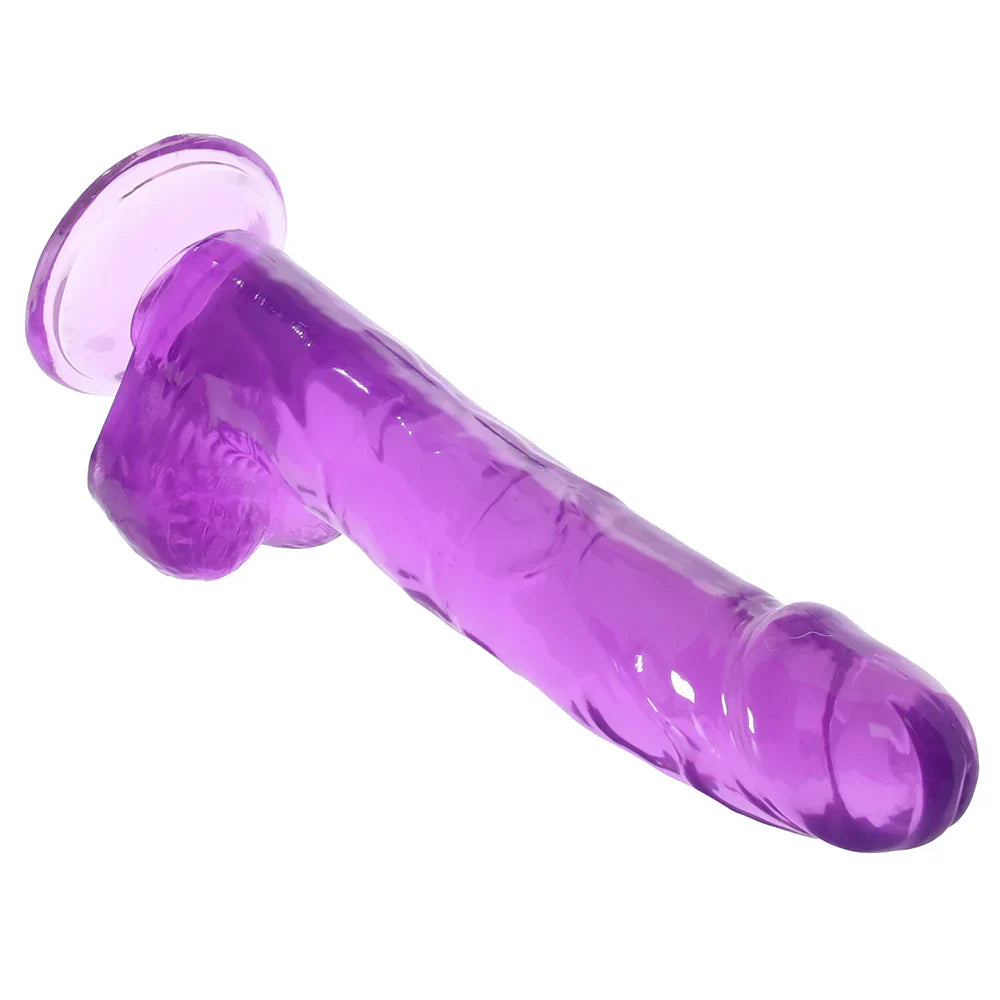 Size Queen 8 Inch Jelly Dildo in Purple