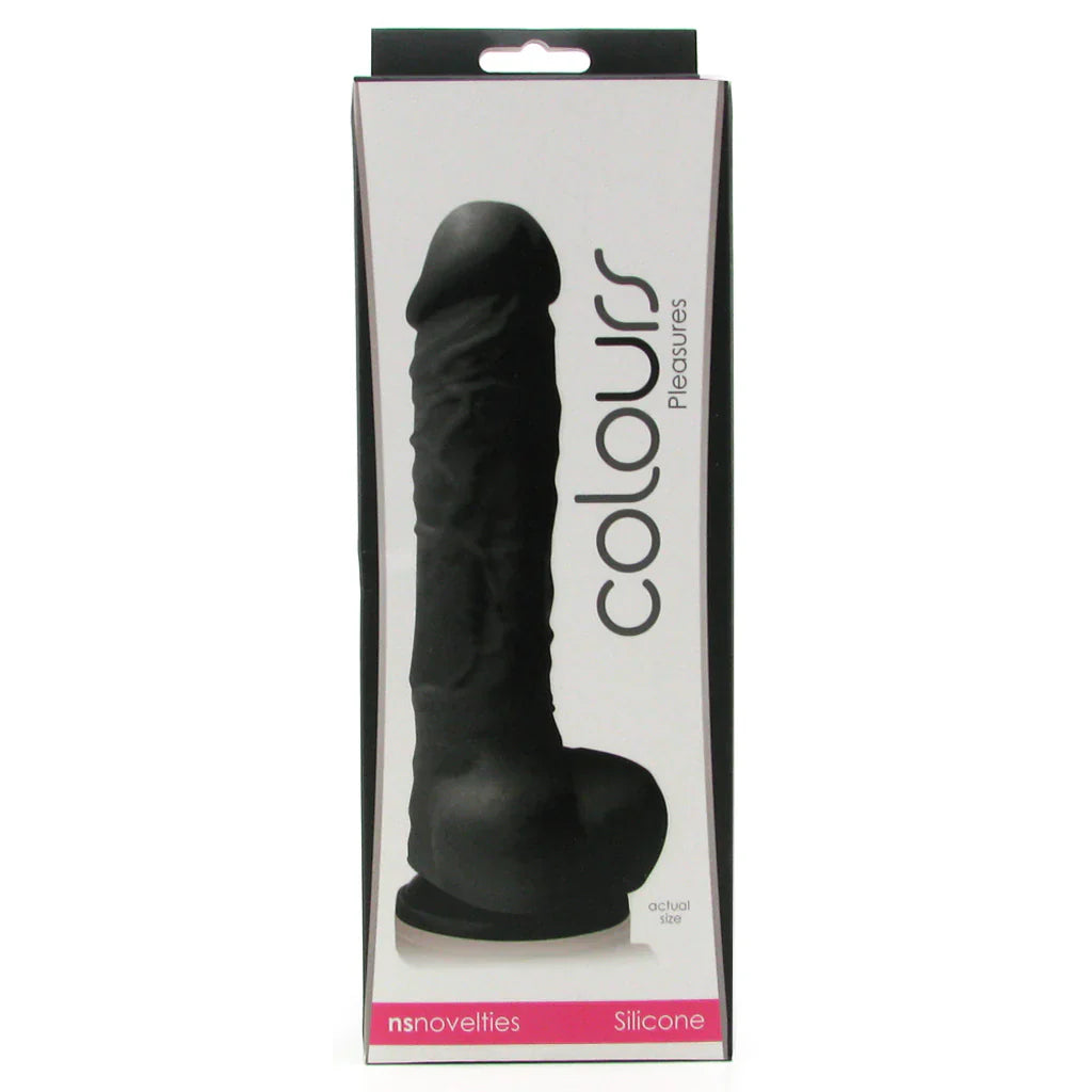 Small Silicone Colours Dildo 7" – Black