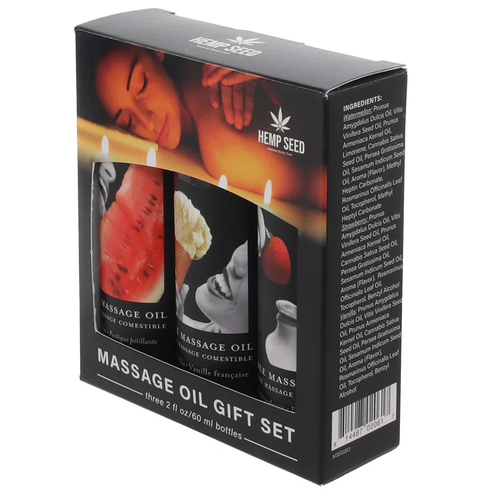 Hempseed Edible Massage Oil Gift Set