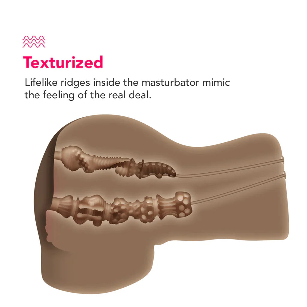 Rear Beauty Sucking & Vibrating Masturbator in Dark